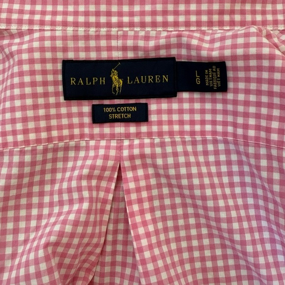 Ralph Lauren Pink Gingham Men’s Shirt-perfect for stylish girls - size L - Picture 12 of 12